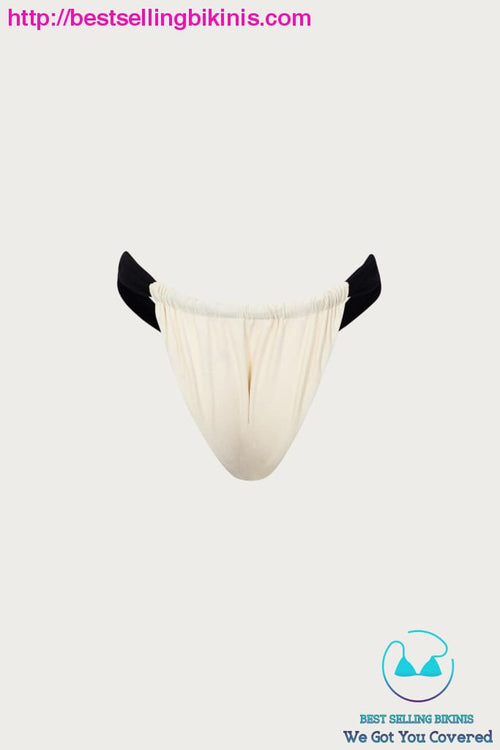 Ruched Bottom (Faux Suede Cream/Black) Bottom