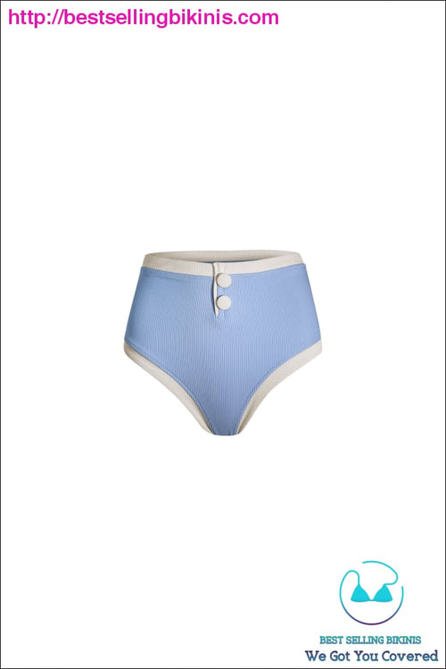 The Grace High Rise (Ribbed Baby Blue/Cream) Bottom